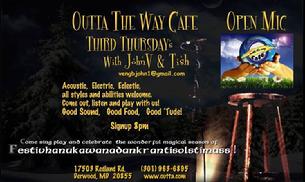 The Thursday Night Open Mic at the Outta The Way Cafe in Rockville, Maryland. Montgomery County's longest running live music club.
